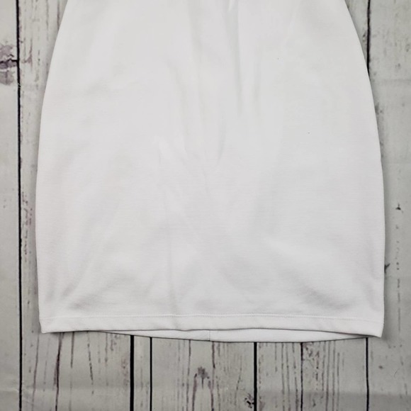 Teeze Me Solid White Strapless Bodycon Split Mini Dress Junior's Size 3 - Picture 2 of 9